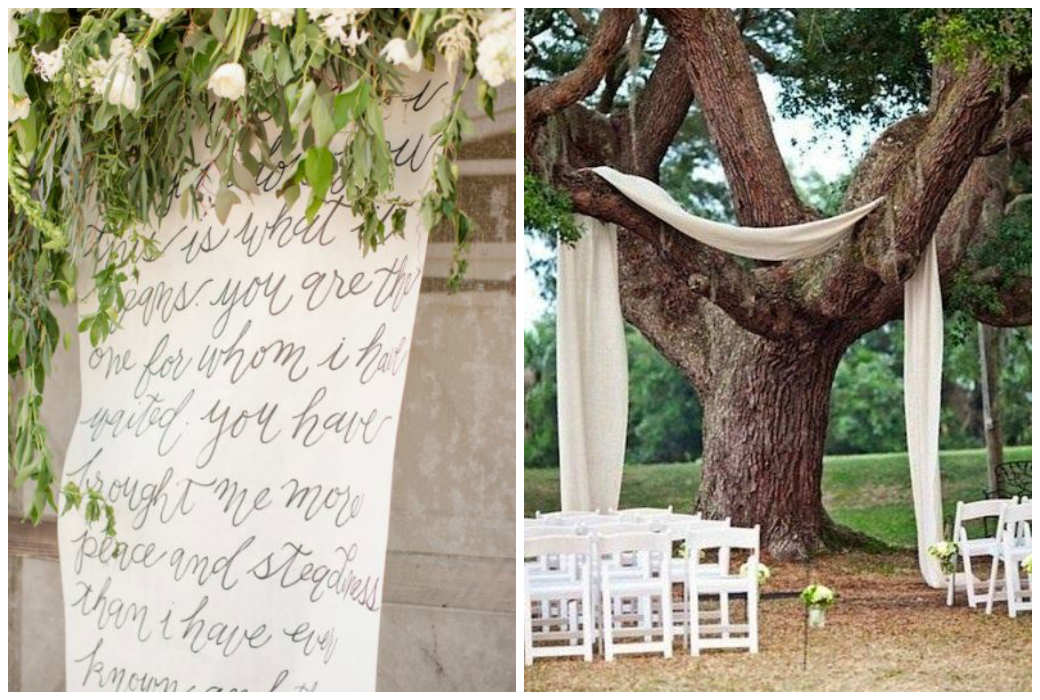 Hochzeitstrends 2018 - freie Trauungen mit personalisierten Backdrops