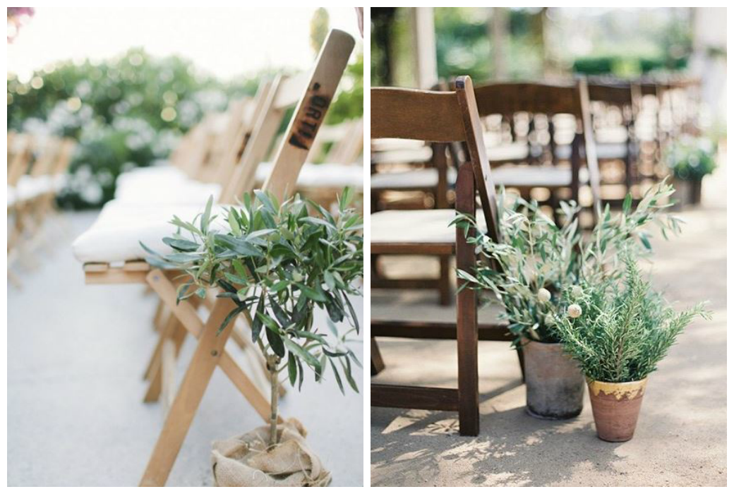 Hochzeitstrends 2018 - Pflanzen im Topf zieren den Weg zum Altar und sind eine achtsame Alternative zu Schnittblumen